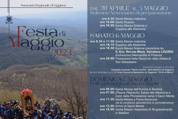 Madonna del Sacro Monte di Viggiano: festeggiamenti di maggio 2023