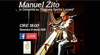 Manuel Zito in concerto sulla pagina Facebook di Vggiano Spirito Lucano. Domenica 15 marto 2020 ore 18:00